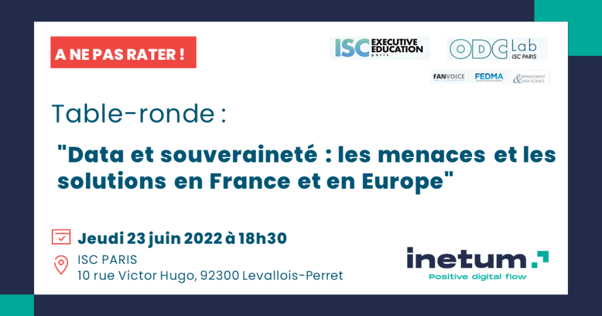 Round table "Data and sovereignty" - Threats and solutions in France and  Europe | Inetum